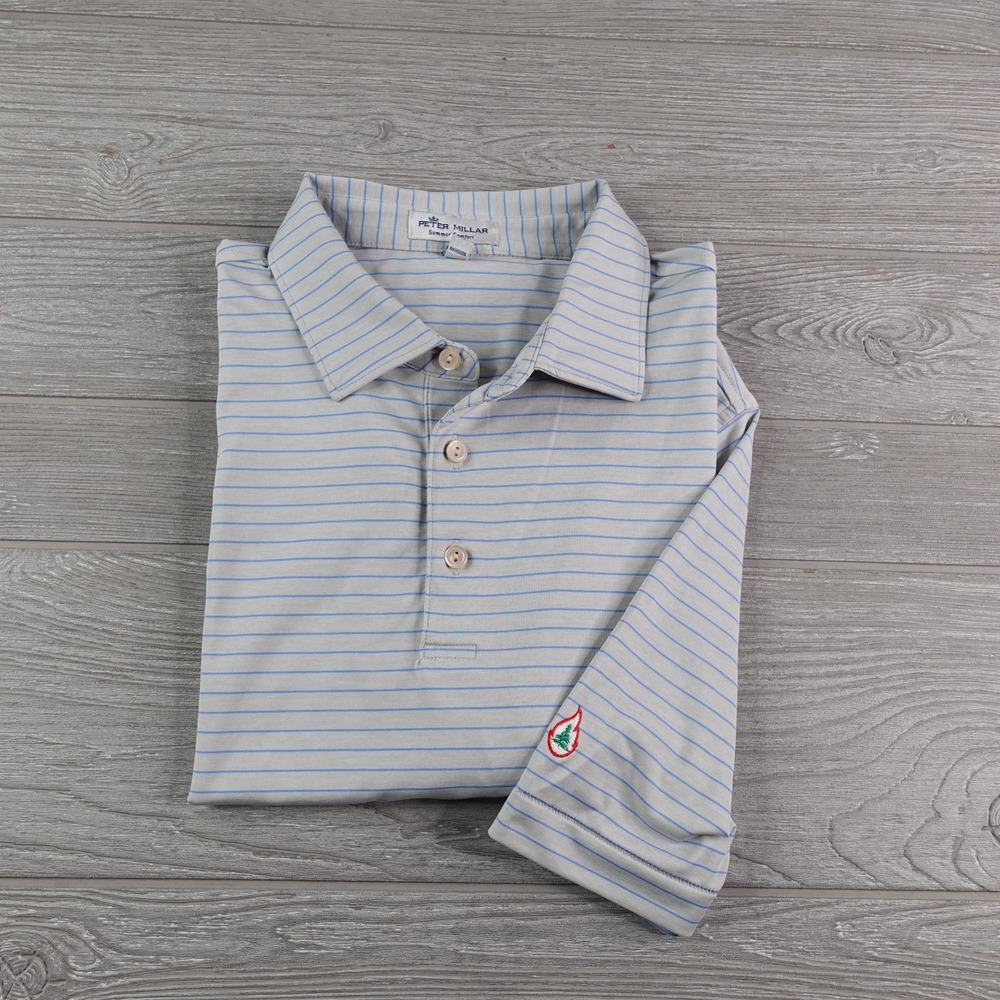 Peter Millar Burning Tree Club Polo Shirt Men's L Navy Summer Comfort